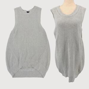 Intermix Cashmere Cotton Sweater Dress Vest Gray L